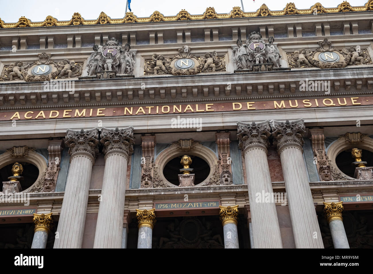 L'Académie Nationale de Musique, Académie Nationale de Musique, est situé à l'intérieur de l'Opéra de Paris. Banque D'Images