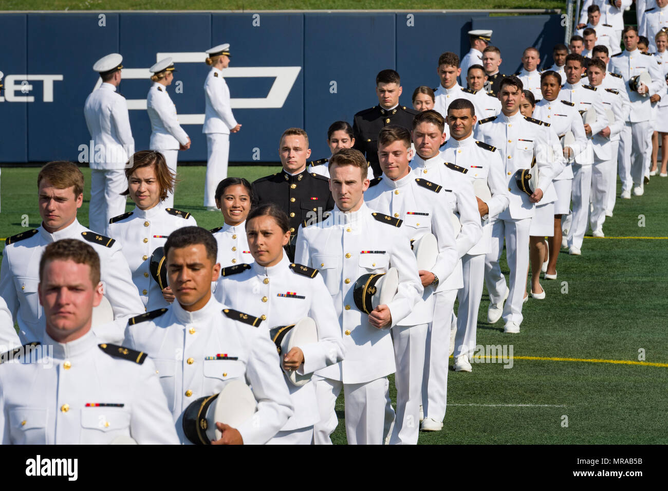 Au Maryland, aux États-Unis. 25 mai, 2018. 25 mai 2018, Annapolis, Maryland - Ouverture à l'United States Naval Academy. Le président des États-Unis, Donald J. Trump, était le conférencier pour la classe de 2018. Crédit : Michael Jordan/ZUMA/Alamy Fil Live News Banque D'Images