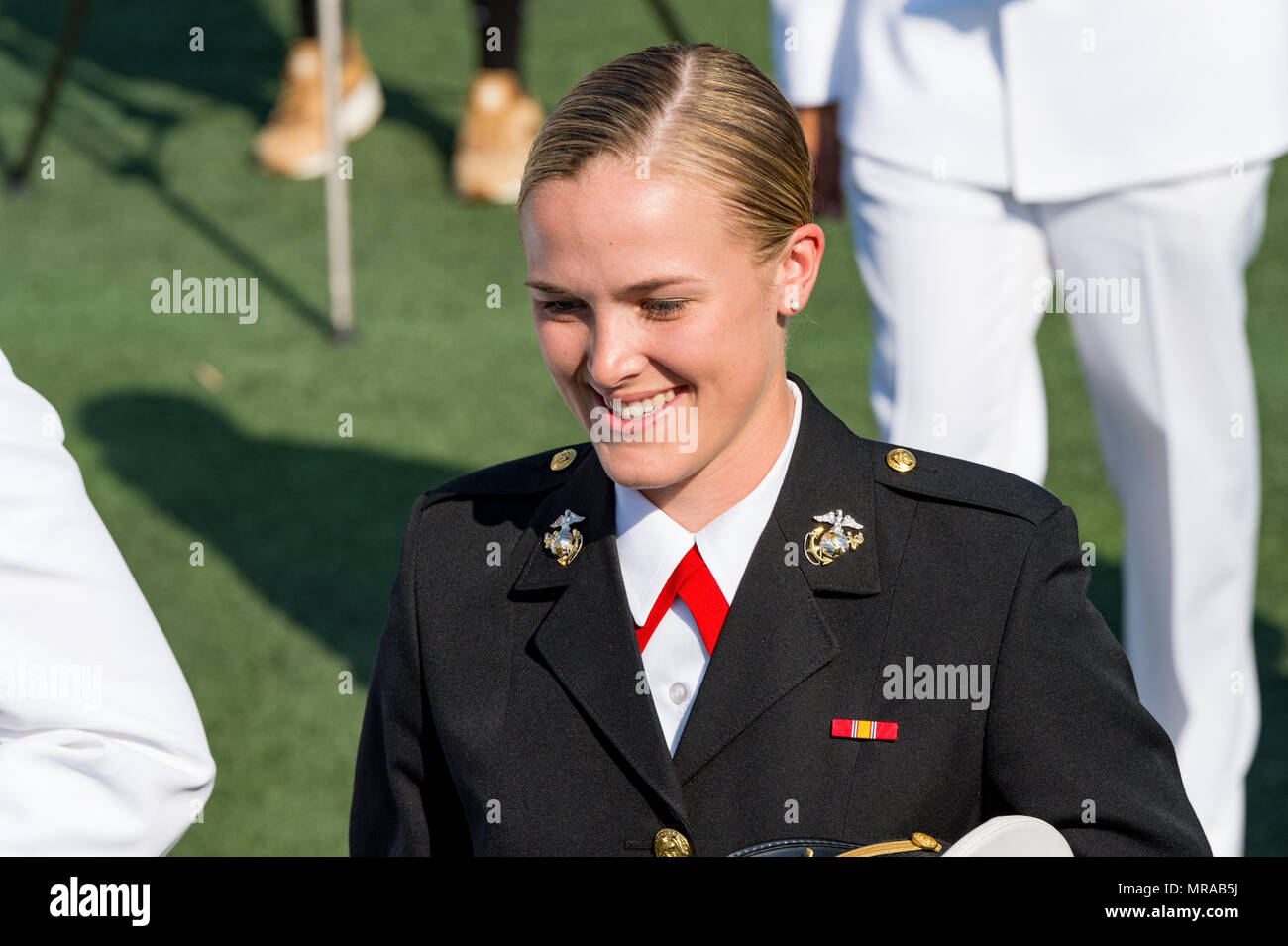 Au Maryland, aux États-Unis. 25 mai, 2018. 25 mai 2018, Annapolis, Maryland - Ouverture à l'United States Naval Academy. Le président des États-Unis, Donald J. Trump, était le conférencier pour la classe de 2018. Crédit : Michael Jordan/ZUMA/Alamy Fil Live News Banque D'Images