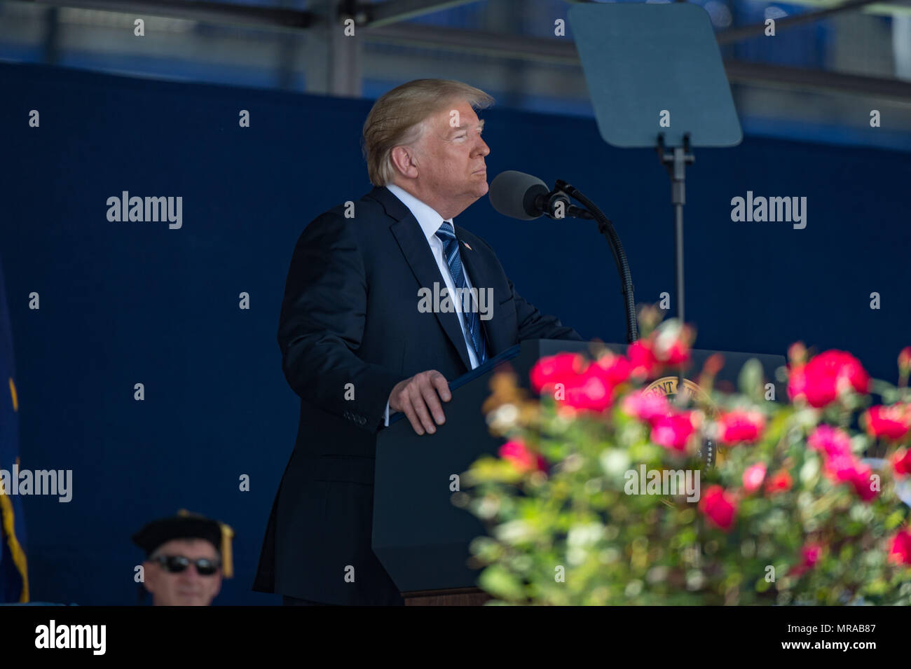 Au Maryland, aux États-Unis. 25 mai, 2018. 25 mai 2018, Annapolis, Maryland - Ouverture à l'United States Naval Academy. Le président des États-Unis, Donald J. Trump, était le conférencier pour la classe de 2018. Crédit : Michael Jordan/ZUMA/Alamy Fil Live News Banque D'Images