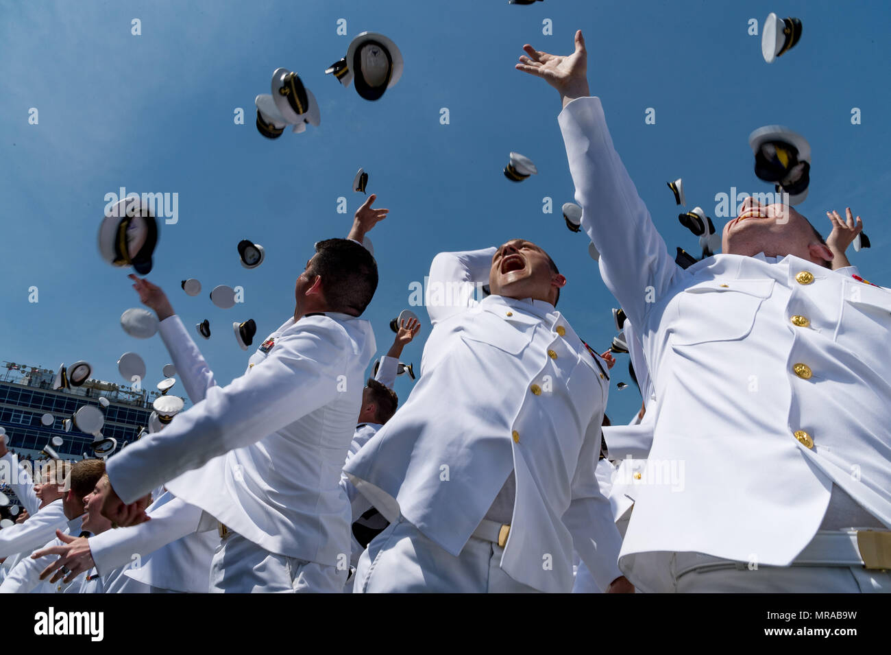 Au Maryland, aux États-Unis. 25 mai, 2018. 25 mai 2018, Annapolis, Maryland - Ouverture à l'United States Naval Academy. Le président des États-Unis, Donald J. Trump, était le conférencier pour la classe de 2018. Crédit : Michael Jordan/ZUMA/Alamy Fil Live News Banque D'Images