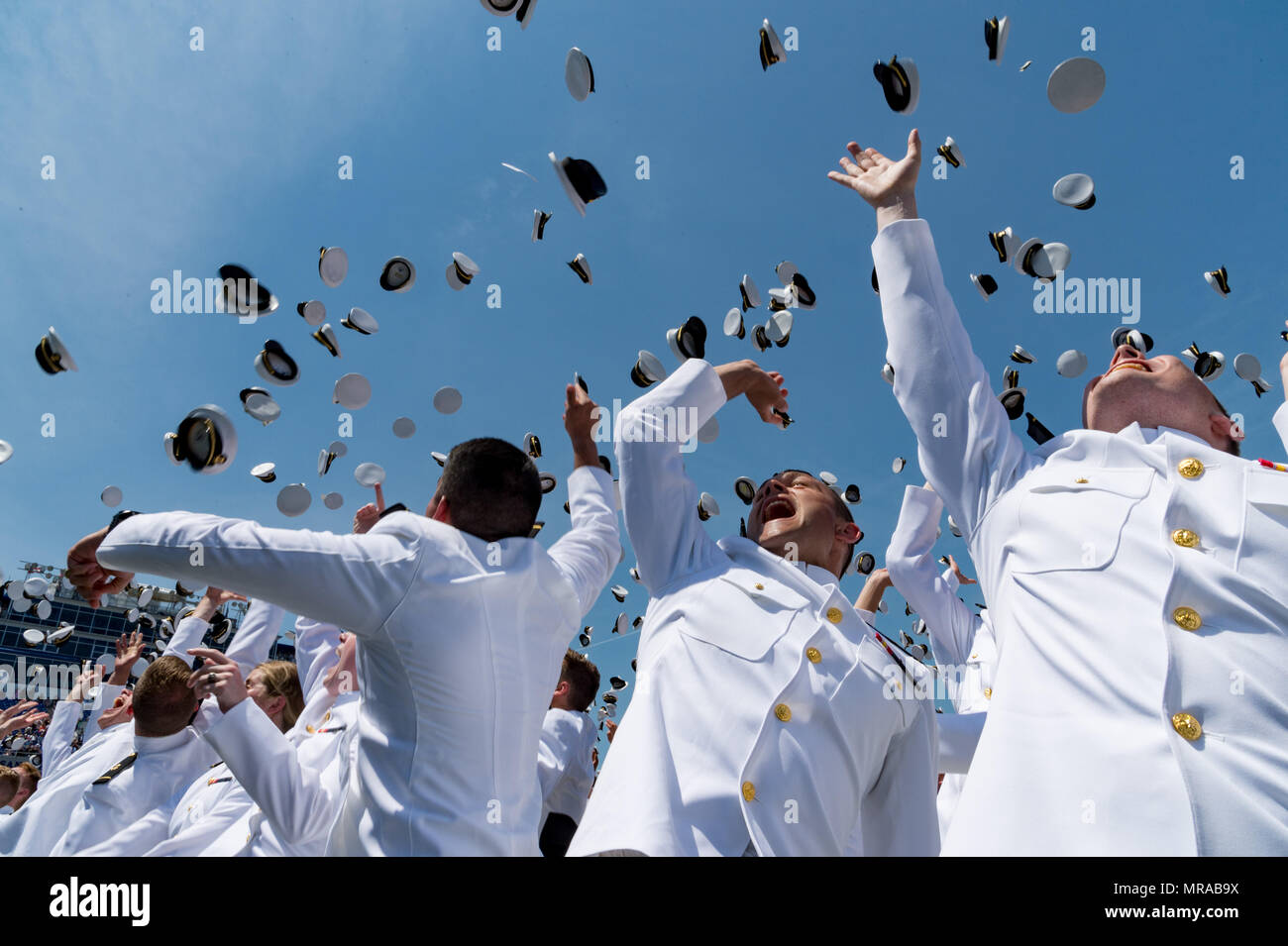 Au Maryland, aux États-Unis. 25 mai, 2018. 25 mai 2018, Annapolis, Maryland - Ouverture à l'United States Naval Academy. Le président des États-Unis, Donald J. Trump, était le conférencier pour la classe de 2018. Crédit : Michael Jordan/ZUMA/Alamy Fil Live News Banque D'Images