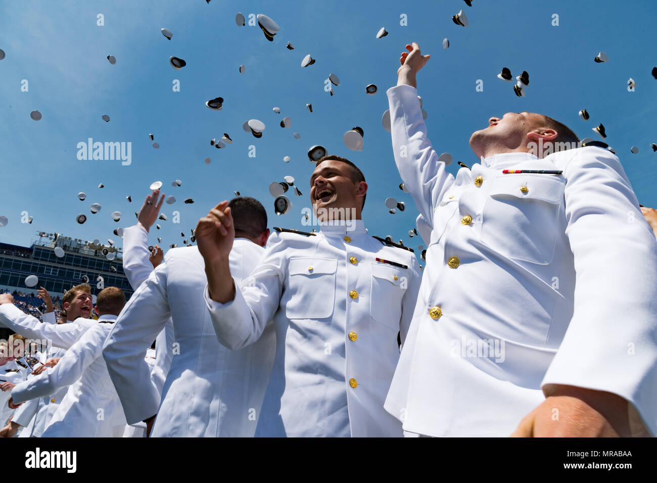 Au Maryland, aux États-Unis. 25 mai, 2018. 25 mai 2018, Annapolis, Maryland - Ouverture à l'United States Naval Academy. Le président des États-Unis, Donald J. Trump, était le conférencier pour la classe de 2018. Crédit : Michael Jordan/ZUMA/Alamy Fil Live News Banque D'Images