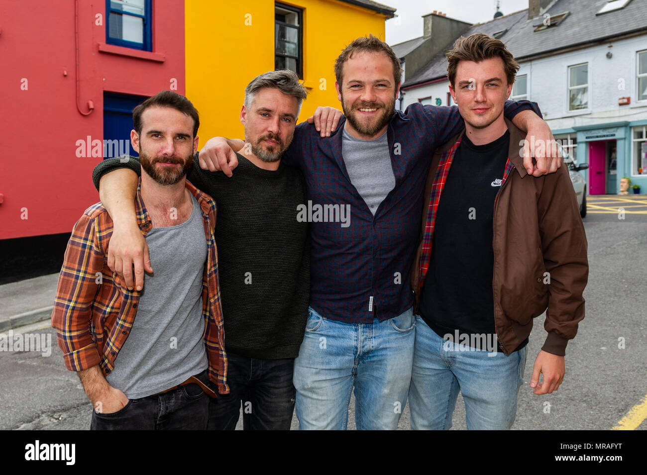 Schull, Irlande. 26 mai 2018. L'acteur Moe Dunford (troisième à partir de la gauche) est présent à Schull pendant le Fastnet film Festival. Crédit : AG News/Alay Live News. Banque D'Images