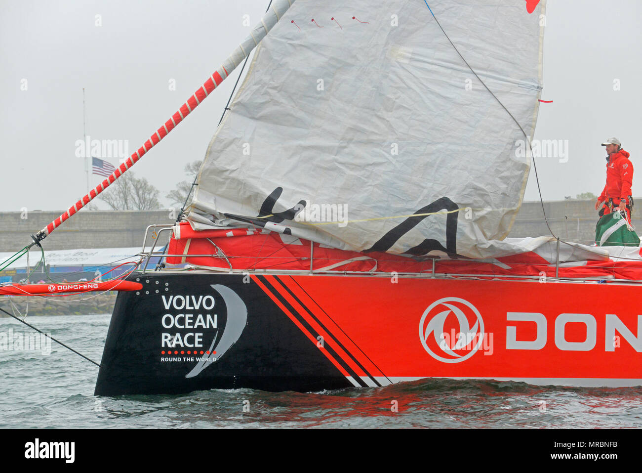 Au final le jour de la course de port de la Volvo Ocean Race, de Newport, escale avant le départ des bateaux à travers l'Atlantique sur 9 jambe, pour Cardiff, Pays de Galles. Banque D'Images