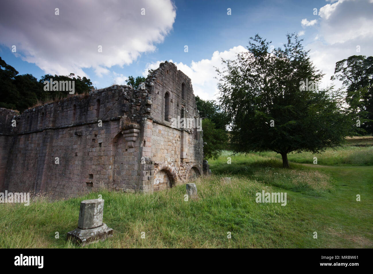 Ruines du monastère à l'abbaye de Fountains, Ripon, UK Banque D'Images