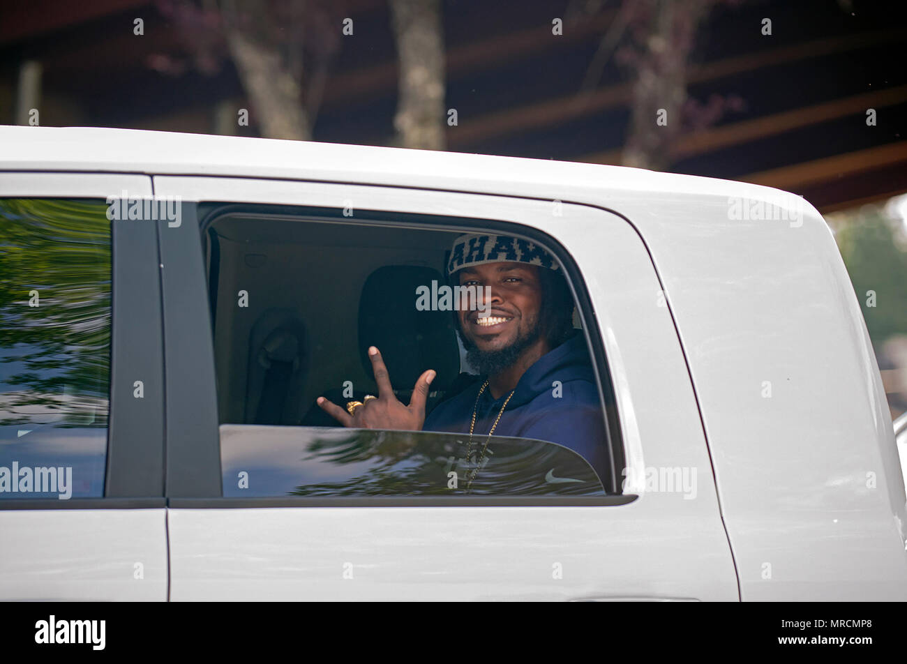 Seattle Seahawk Neiko Thorpe Banque D'Images