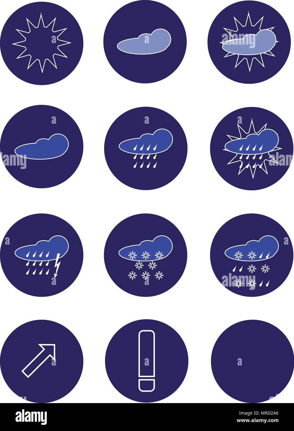 L'icône de prévision météo couleur boutons vector illustration Illustration de Vecteur