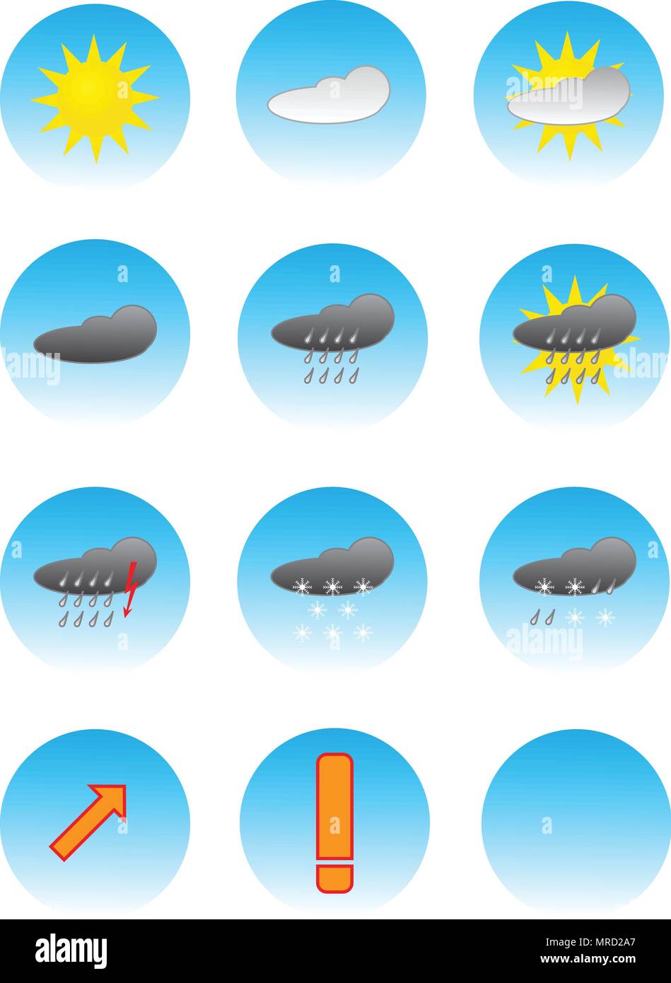 L'icône de prévision météo couleur boutons vector illustration Illustration de Vecteur
