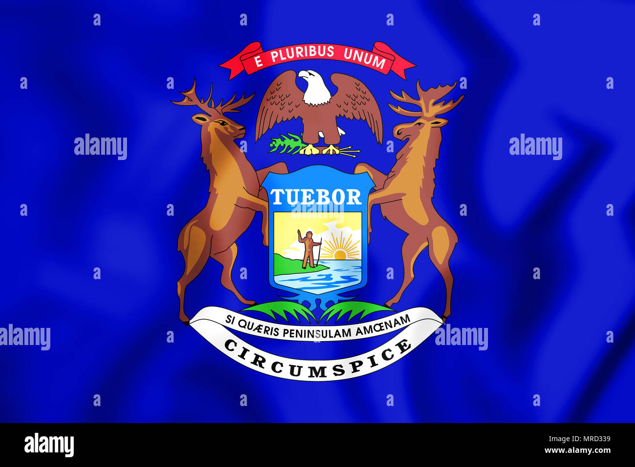 Pavillon 3D du Michigan, USA. 3D Illustration. Banque D'Images