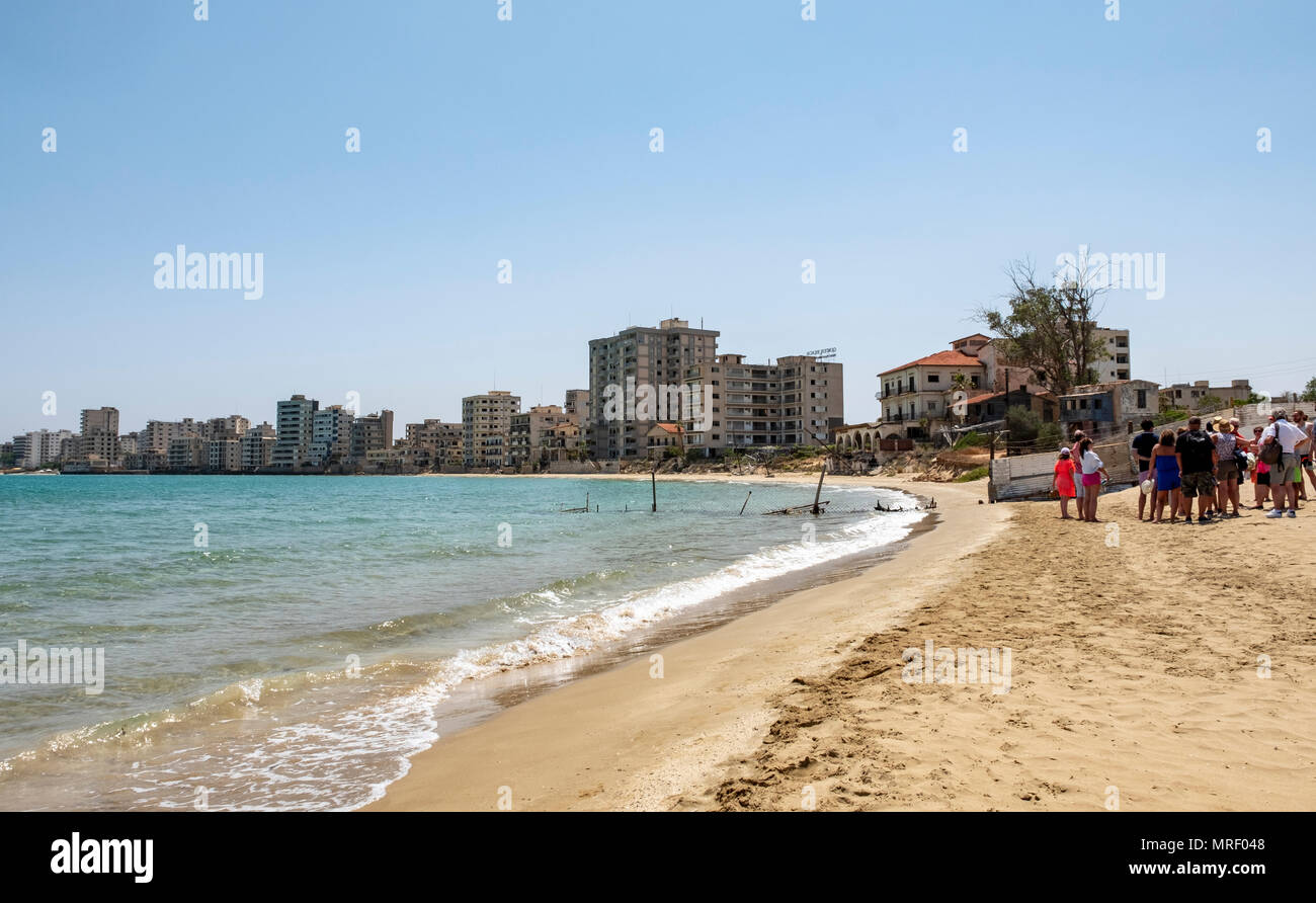 Chypre. Varosha Ghost Town à Famagouste.L'ancienne maison de vacances resort a été abandonnée en 1974 et fait maintenant partie de la partie nord de Chypre occupée par la Turquie. Banque D'Images