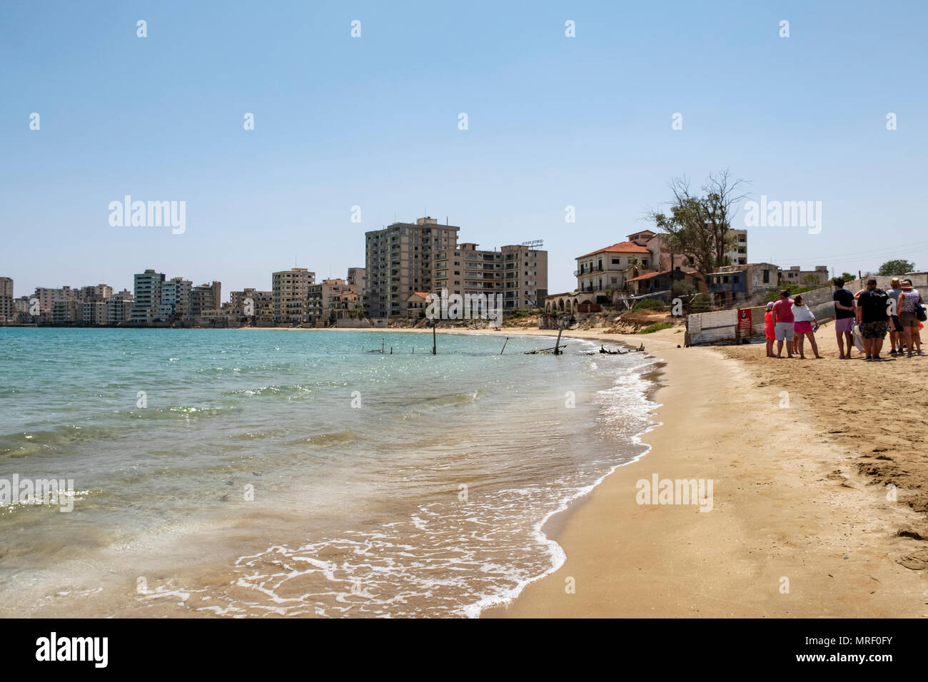 Chypre. Varosha Ghost Town à Famagouste.L'ancienne maison de vacances resort a été abandonnée en 1974 et fait maintenant partie de la partie nord de Chypre occupée par la Turquie. Banque D'Images