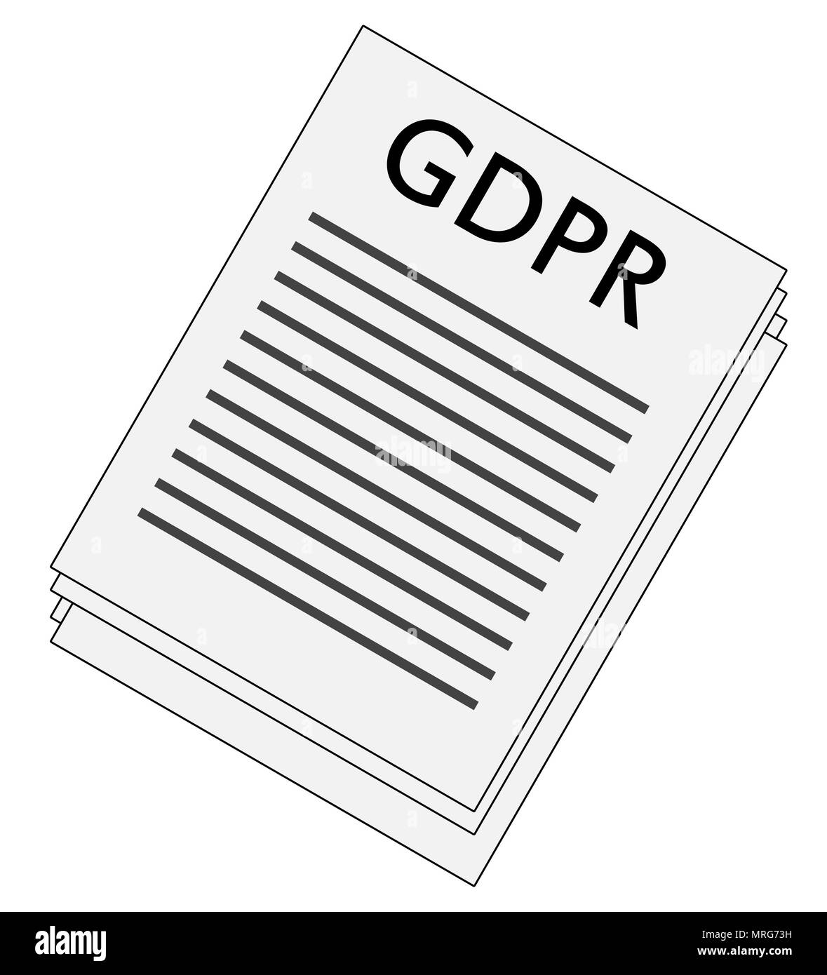 Règlement général sur la protection des données, pile de papier illustration Banque D'Images