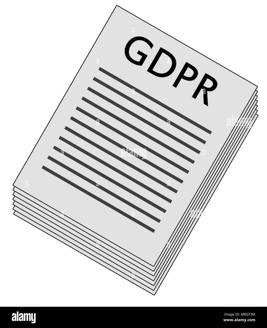 Règlement général sur la protection des données, pile de papier illustration Banque D'Images