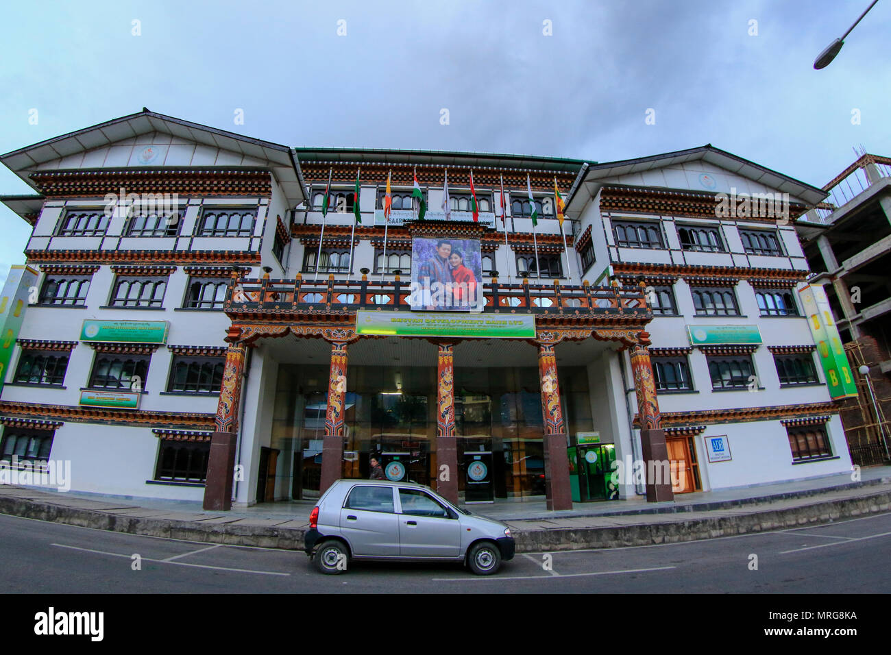 Bâtiment à Thimphu, la capitale du Bhoutan. Banque D'Images