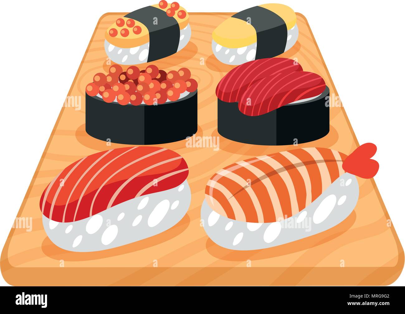 Un ensemble de sushi japonais illustration Illustration de Vecteur