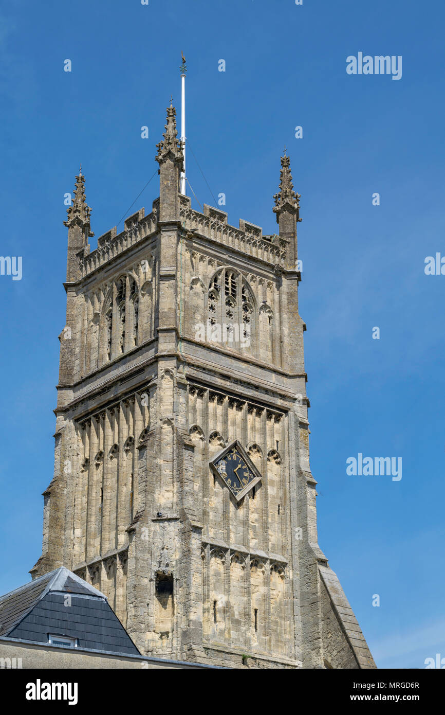 Tour d'église Saint-Jean-Baptiste, Cirencester Banque D'Images