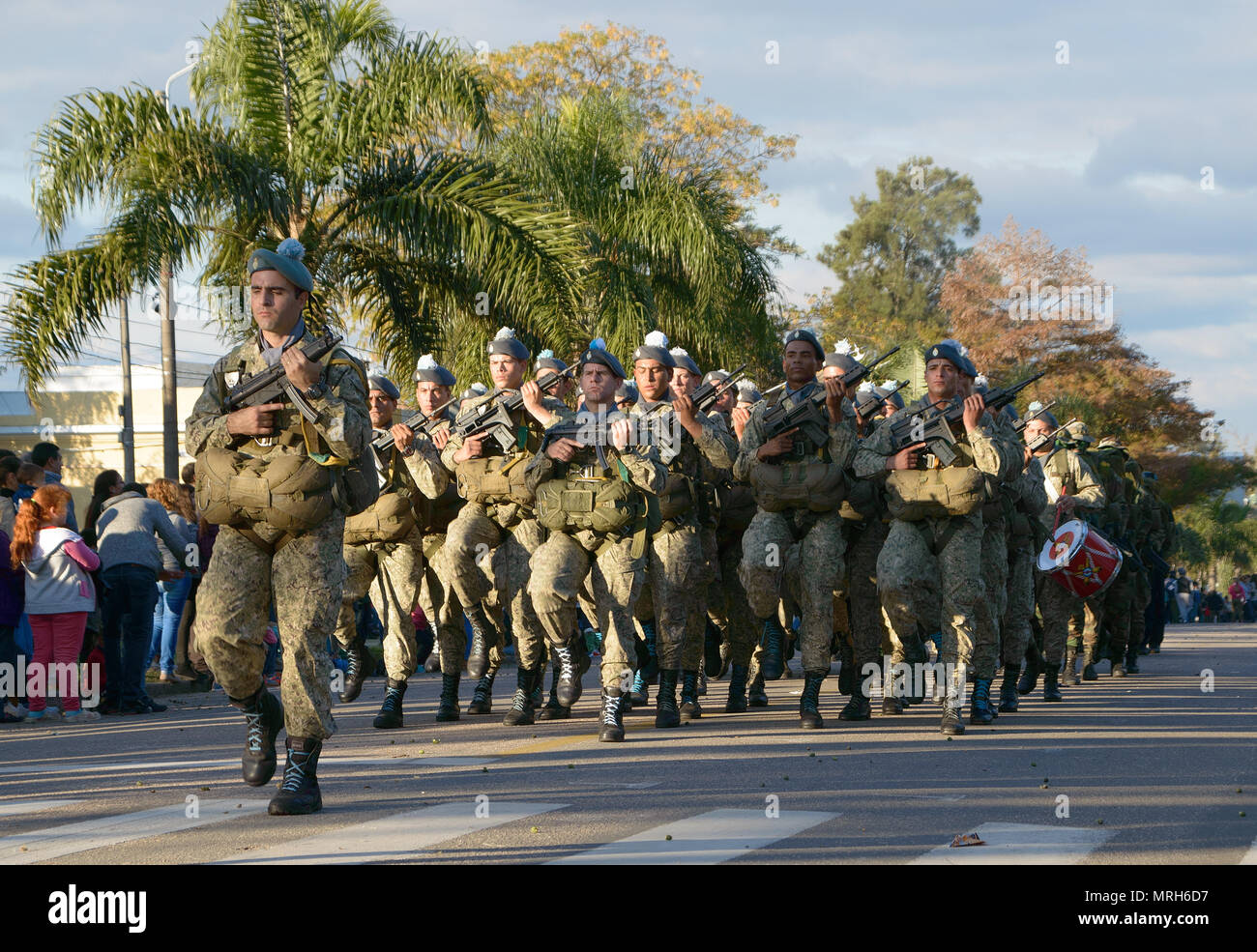 CANELONES, URUGUAY - 18 MAI 2018 : Armée de l'Uruguay, l'Organisation des Nations Unies, 207 anniversaire de la bataille de las Piedras. Banque D'Images