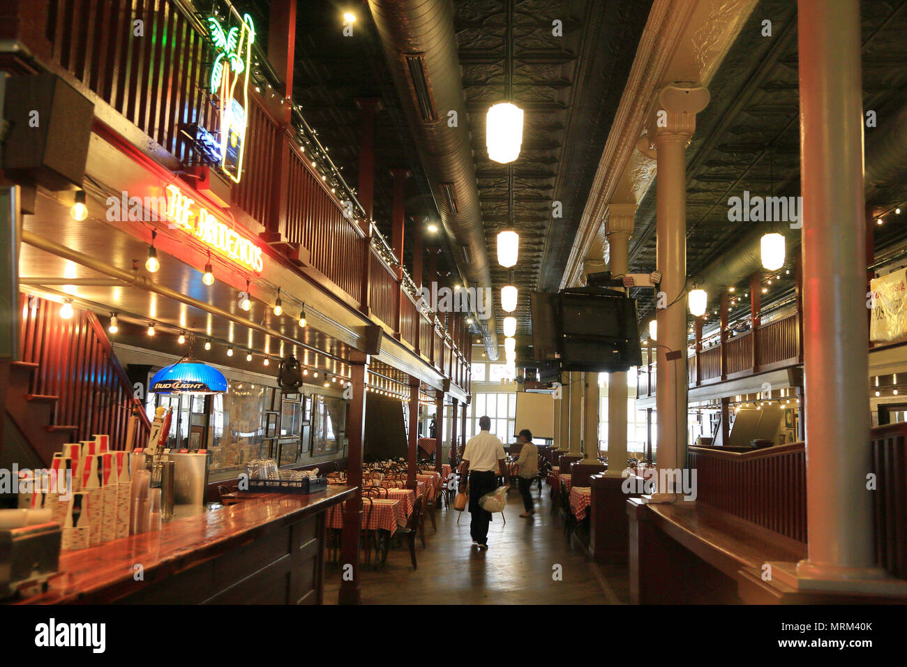 Vue de l'intérieur de la célèbre côte barbecue restaurant Rendez-vous en centre-ville de Memphis.Montana.USA Banque D'Images