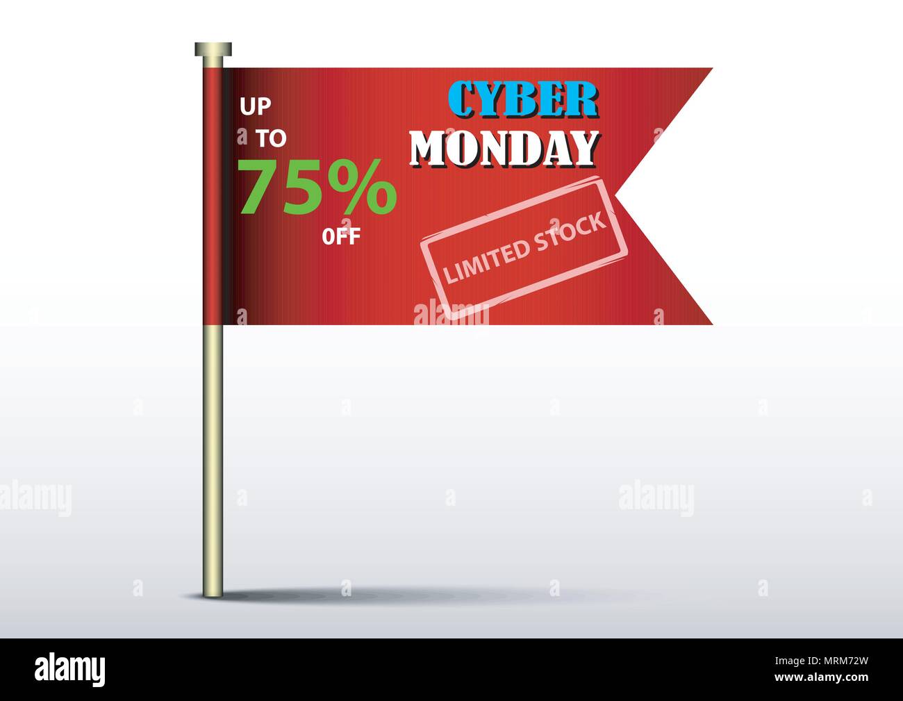 Description du drapeau vecteur bannière vente signe Illustration de Vecteur