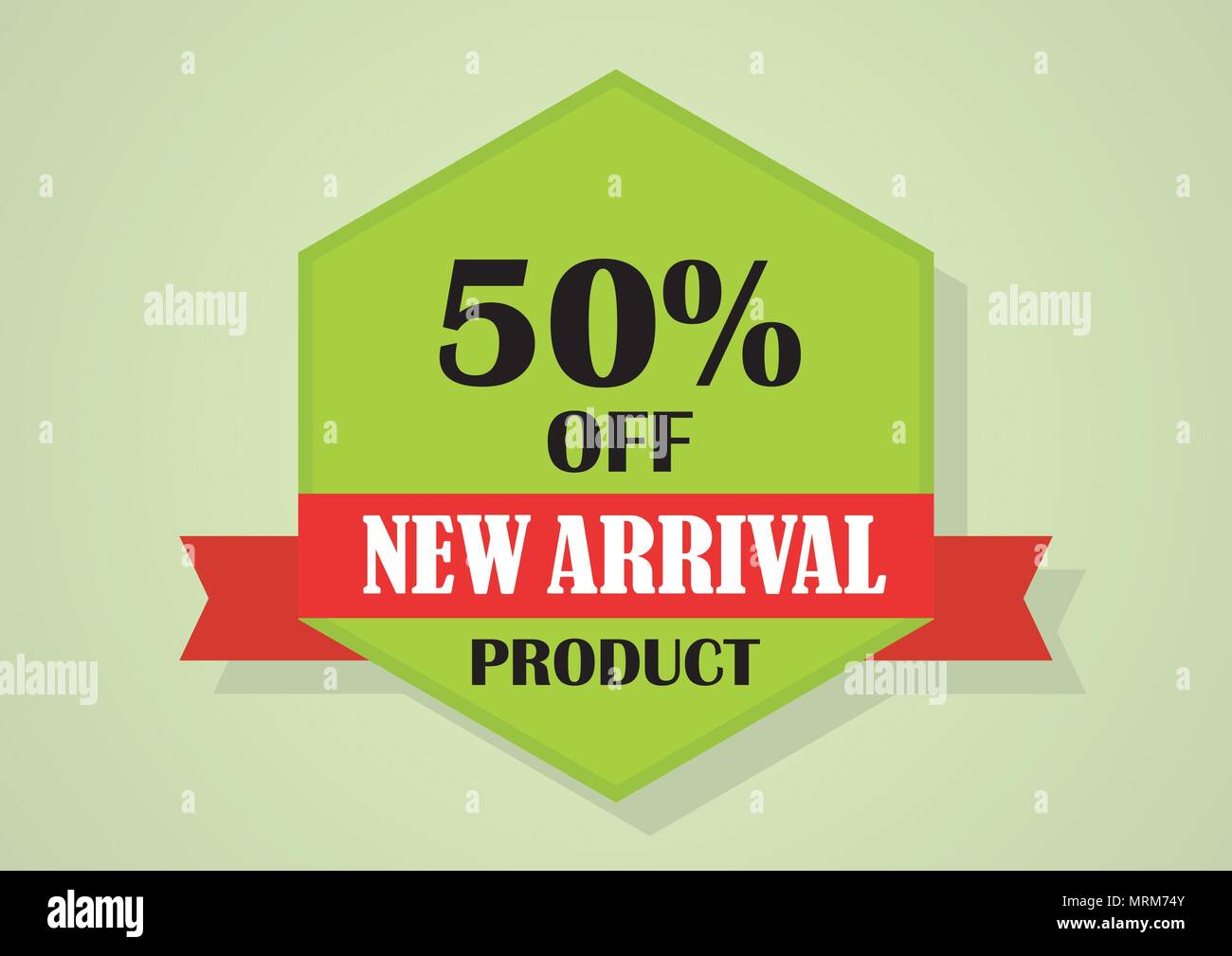 Conception de scénarios de réduction 50 % nouvelle bannière de promotion produit d'arrivée Illustration de Vecteur