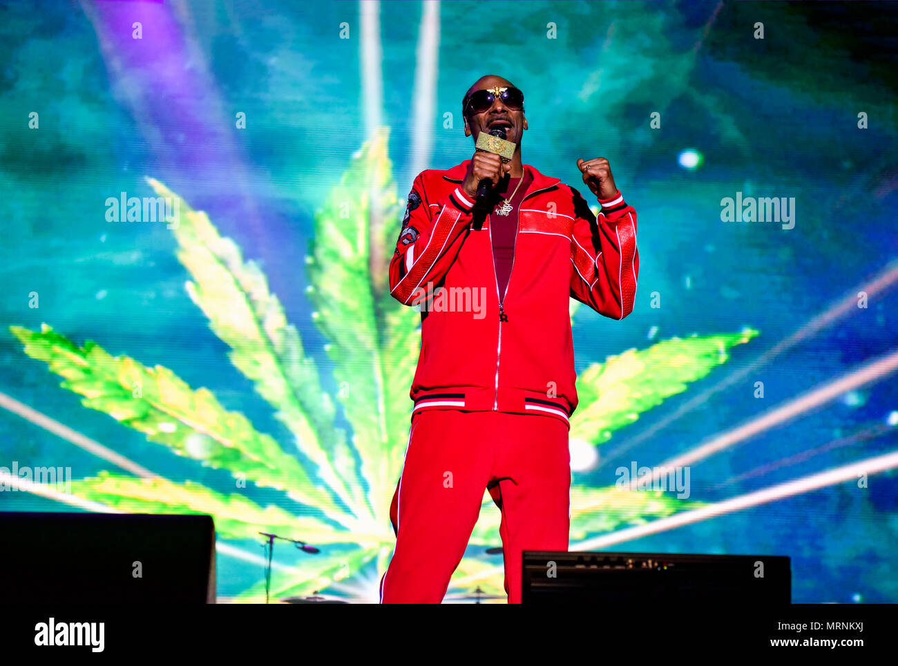 Napa, Californie, le 26 mai 2018, Snoop Dogg sur la scène du Festival 2018 BottleRock à Napa, Californie Crédit : Ken Howard/Alamy Live News Banque D'Images