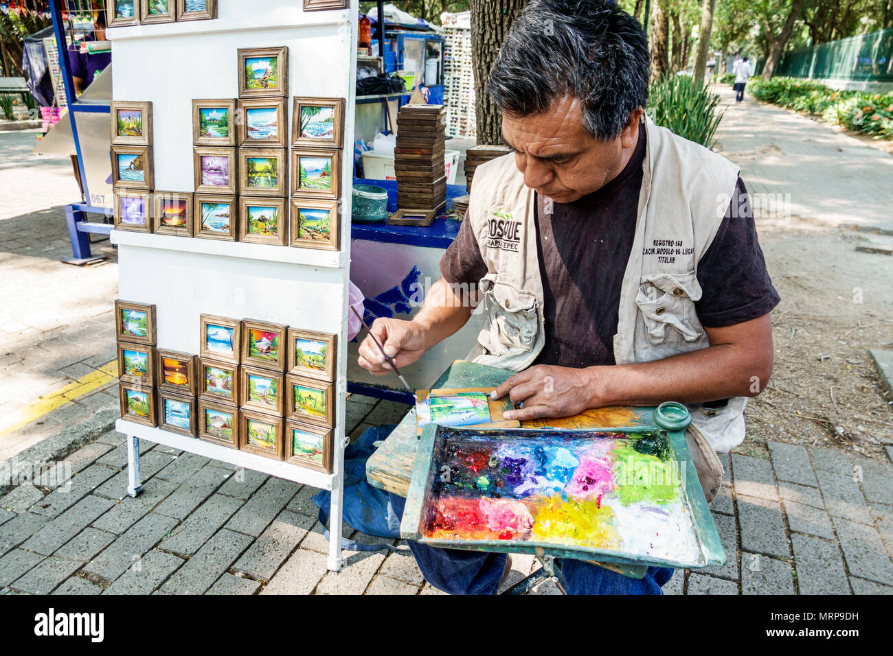 Mexico,Polanco,hispanique,immigrants,mexicain,Bosque de Chapultepec parc forestier parque,vendeur vendeurs vendre, stall boo stalles Banque D'Images