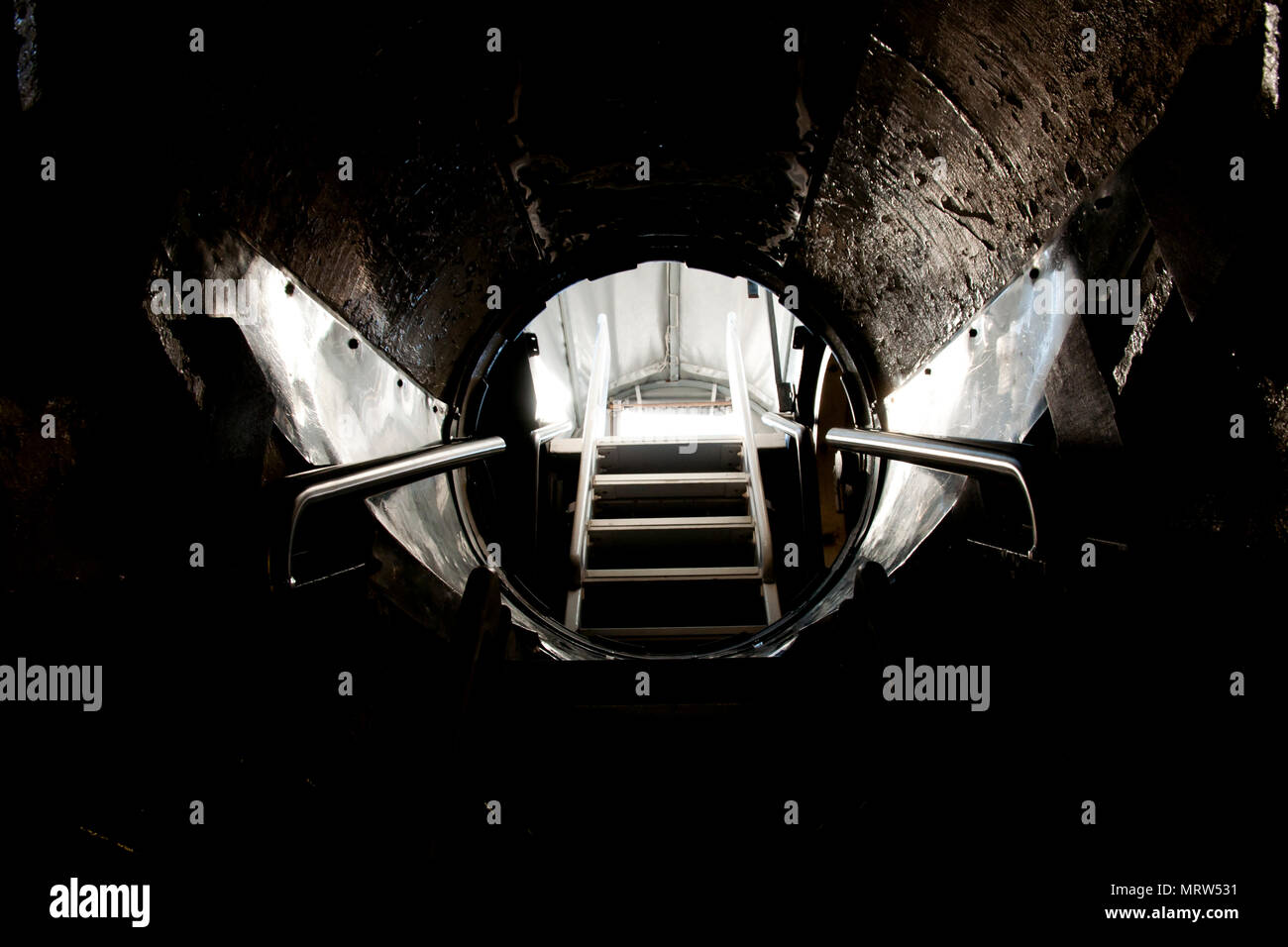 Trappe sous-marin Entrée supérieure Banque D'Images