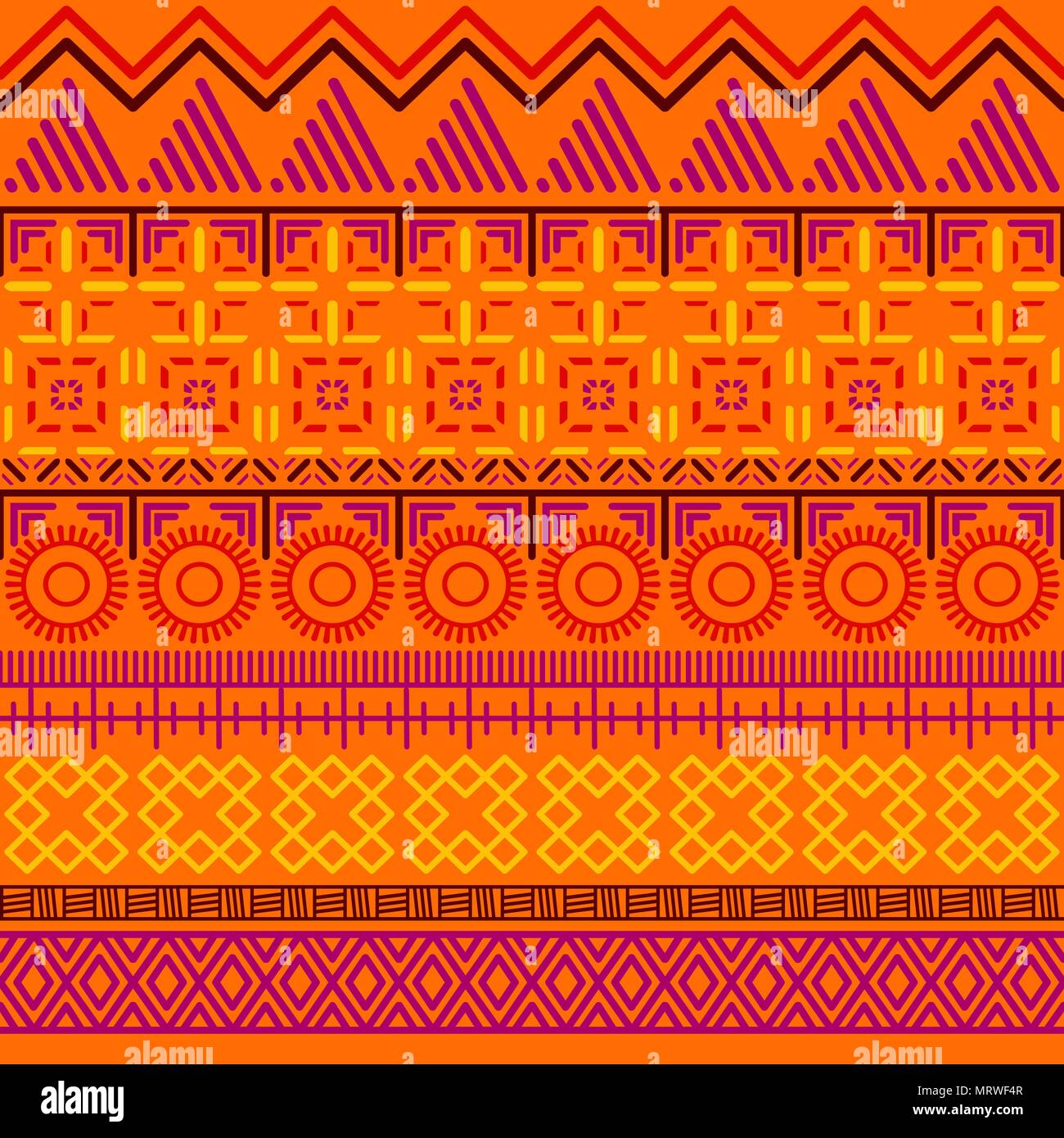 Ethnique Tribal modèle homogène. Ornement géométrique abstraite avec des motifs africains. Vector illustration. Parfait pour l'impression textile, papier peint, tissu design, tissu, papier d'emballage et en dessins de tissu. Illustration de Vecteur