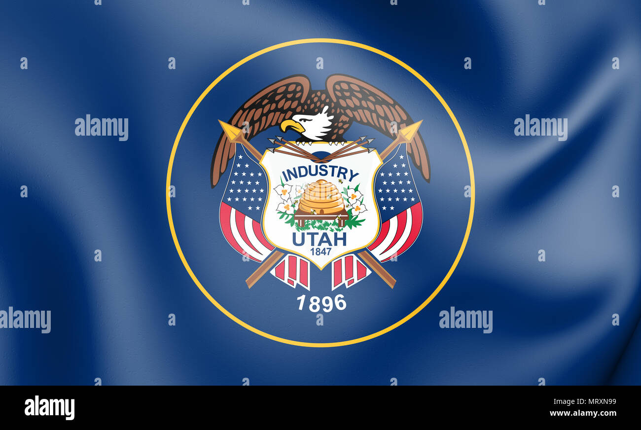 Pavillon 3D de l'Utah, USA. 3D Illustration. Banque D'Images