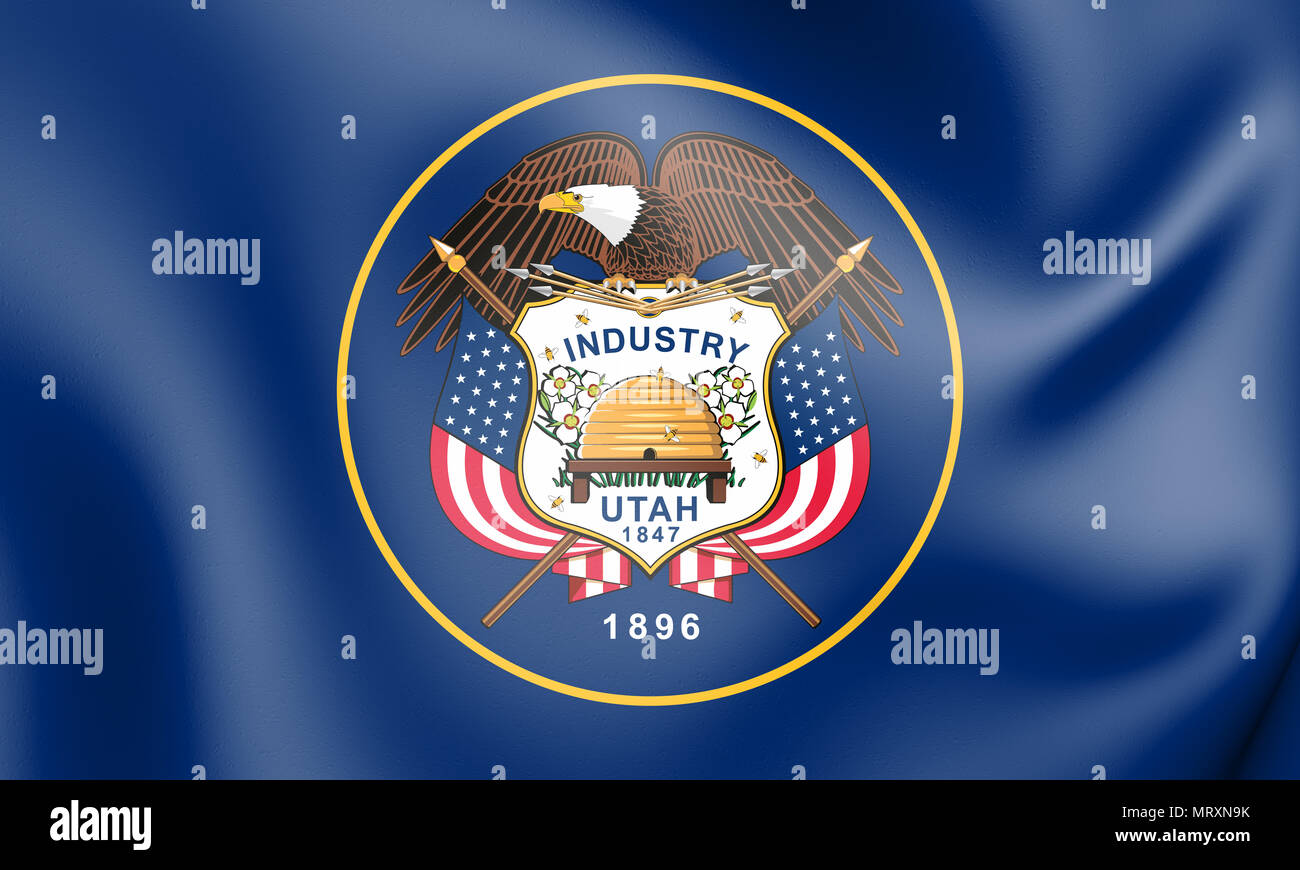 Pavillon 3D de l'Utah, USA. 3D Illustration. Banque D'Images