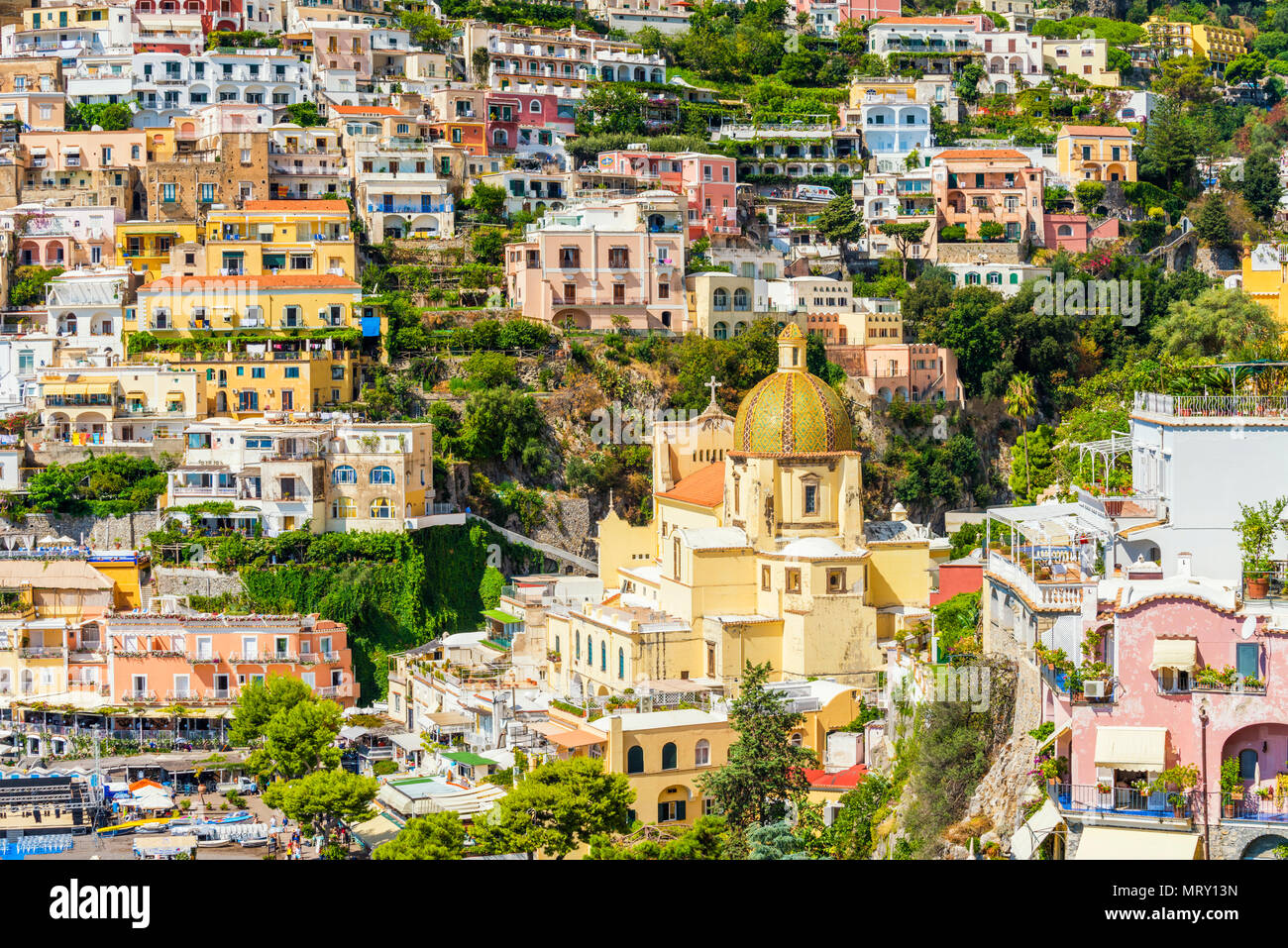 Positano, Amalfi, Salerne, Campanie, Italie. Banque D'Images