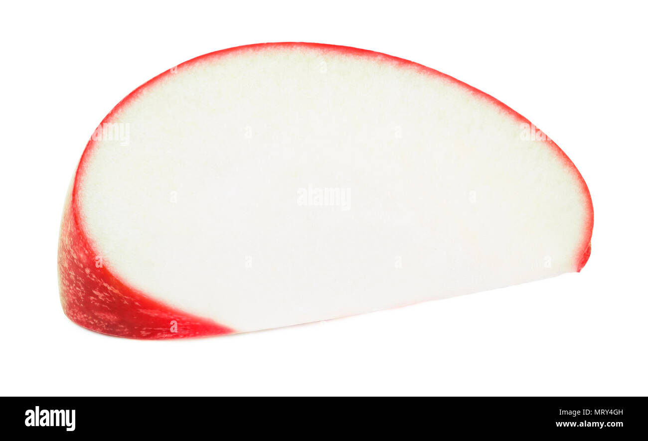 Fresh red apple slice isolated on white Banque D'Images