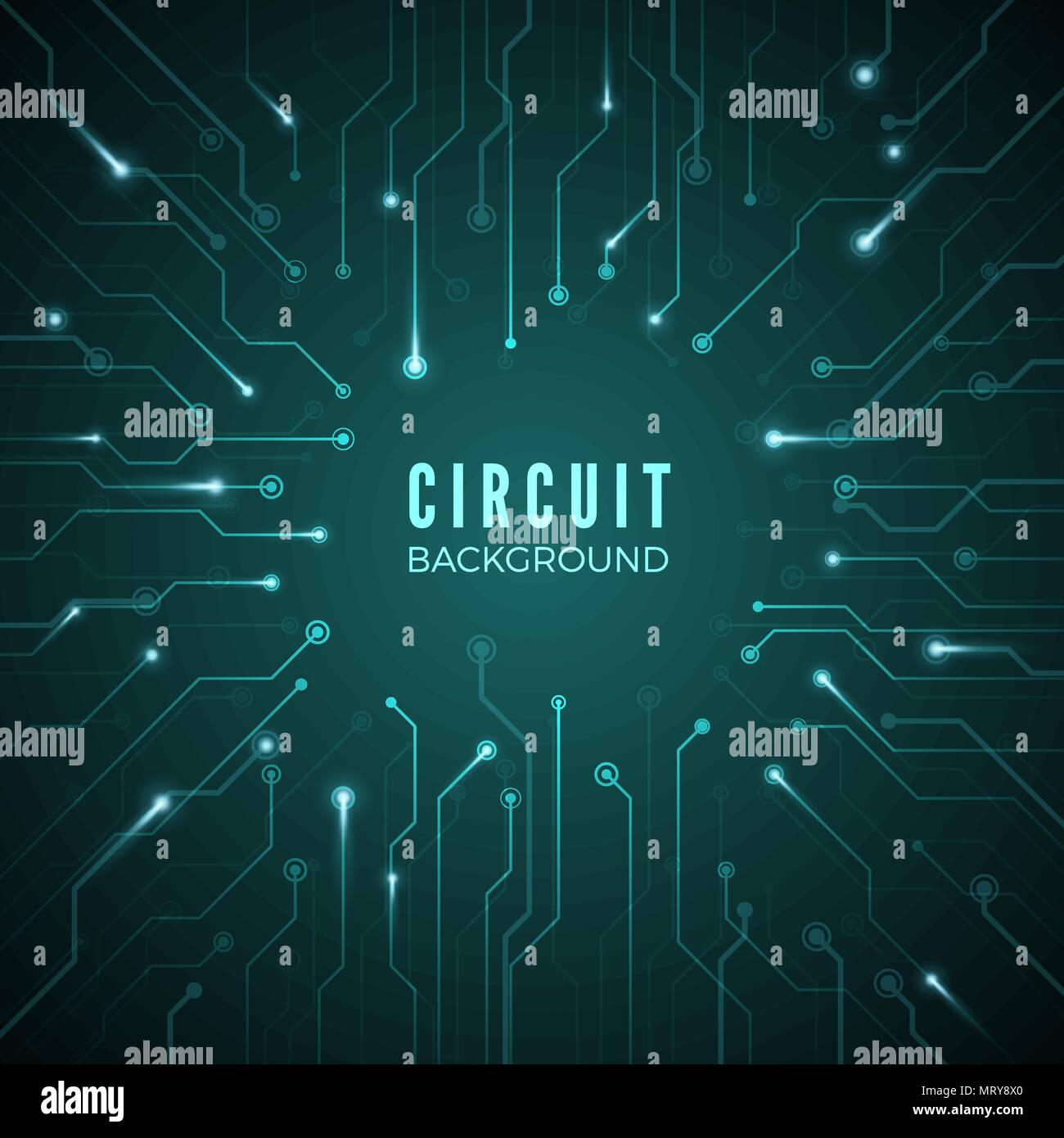 Résumé arrière-plan du circuit. Bannière technologique. Conception de système microprocesseur modèle de carte mère du matériel.. Vector illustration Illustration de Vecteur