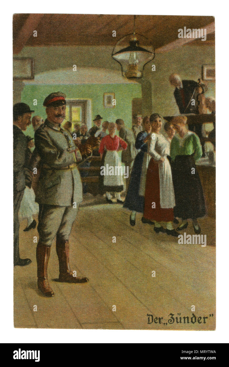 Carte postale historique allemand : militaires-série humoristique 'Toujours' professionnel, n° 1-2 "le détonateur". la première guerre mondiale 1914-1918, Allemagne Banque D'Images