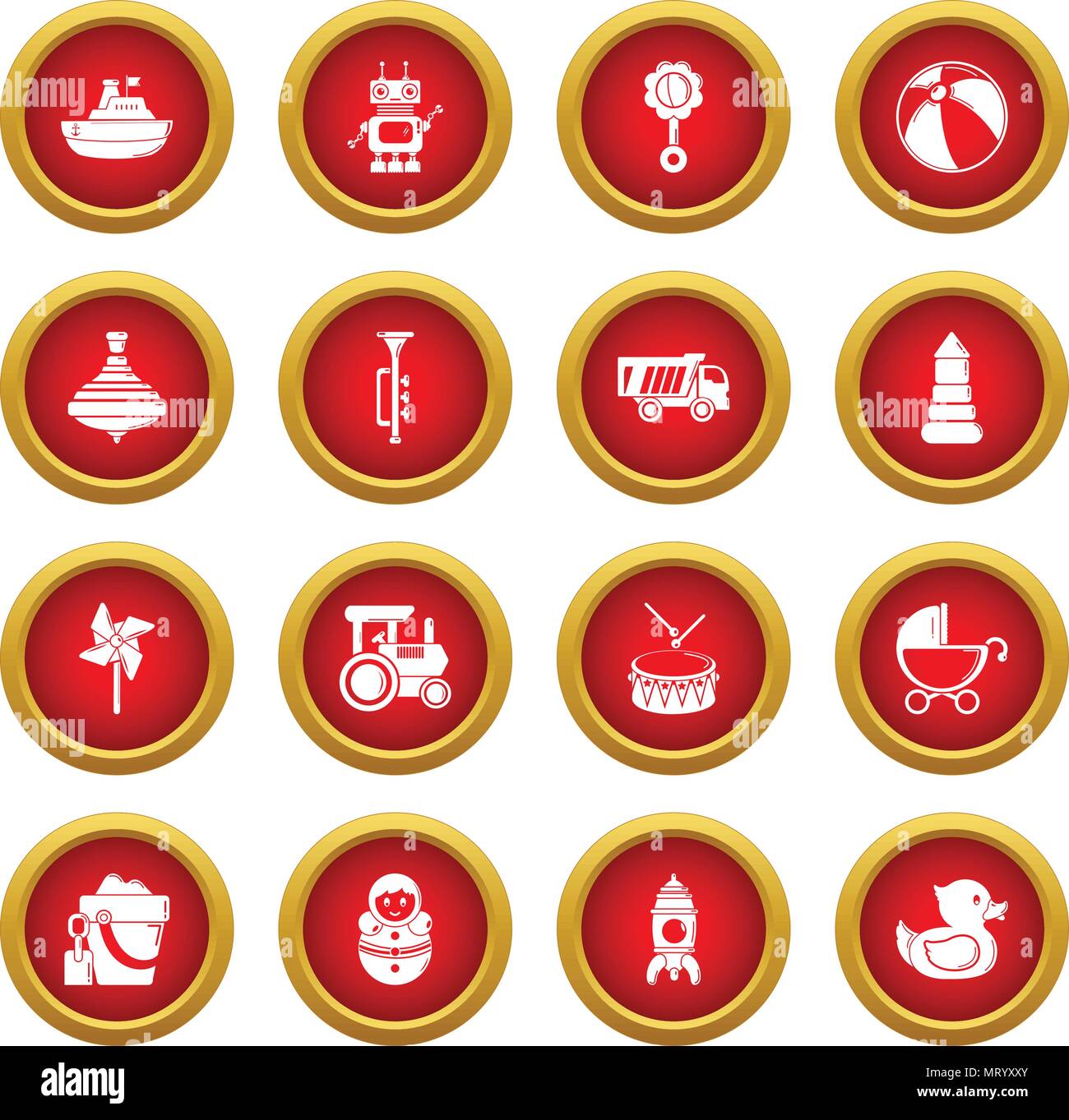 Kids toys icons set, le style simple Illustration de Vecteur