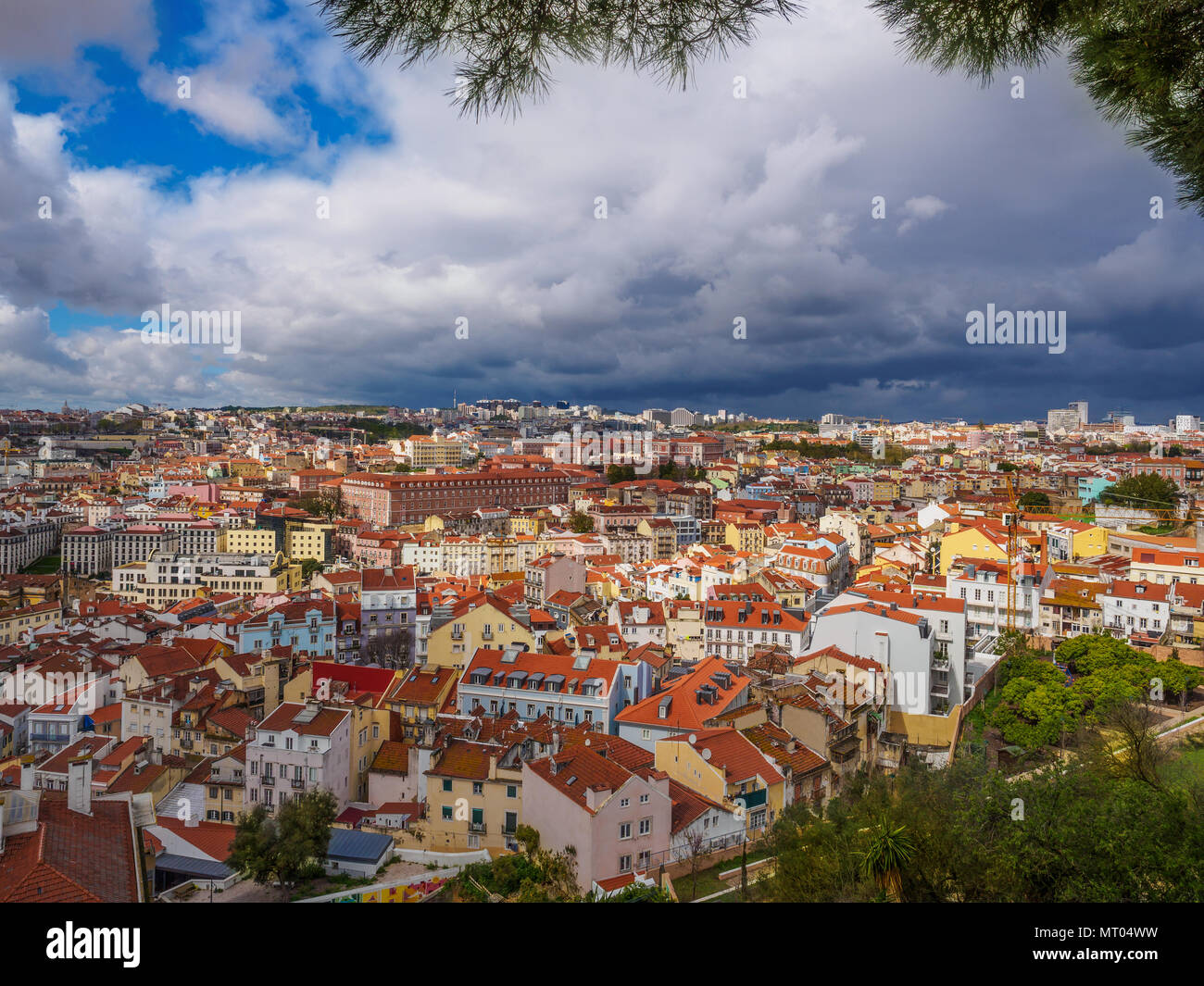Magnifique vue panoramique sur la ville de Lisbonne au Portugal Banque D'Images