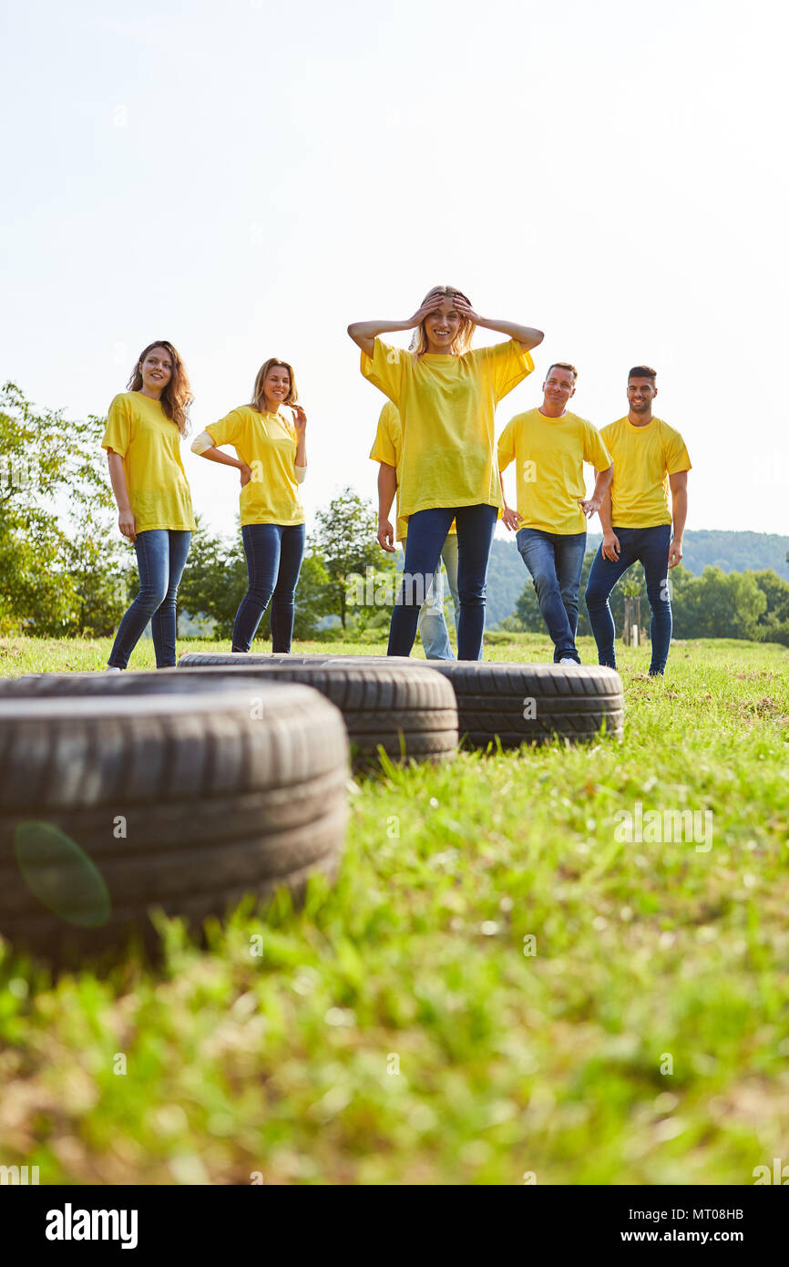 L'équipe de remise en forme d'un atelier à l'équipe et teambuilding Banque D'Images