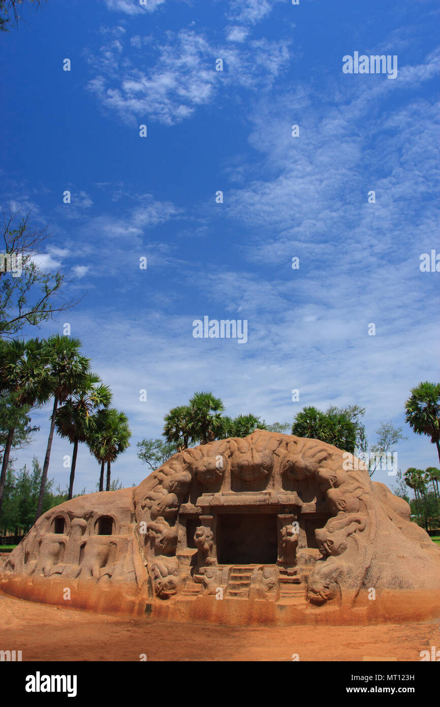 Mahabalipuram Tiger Cave - Tamil Nadu (Inde) Banque D'Images