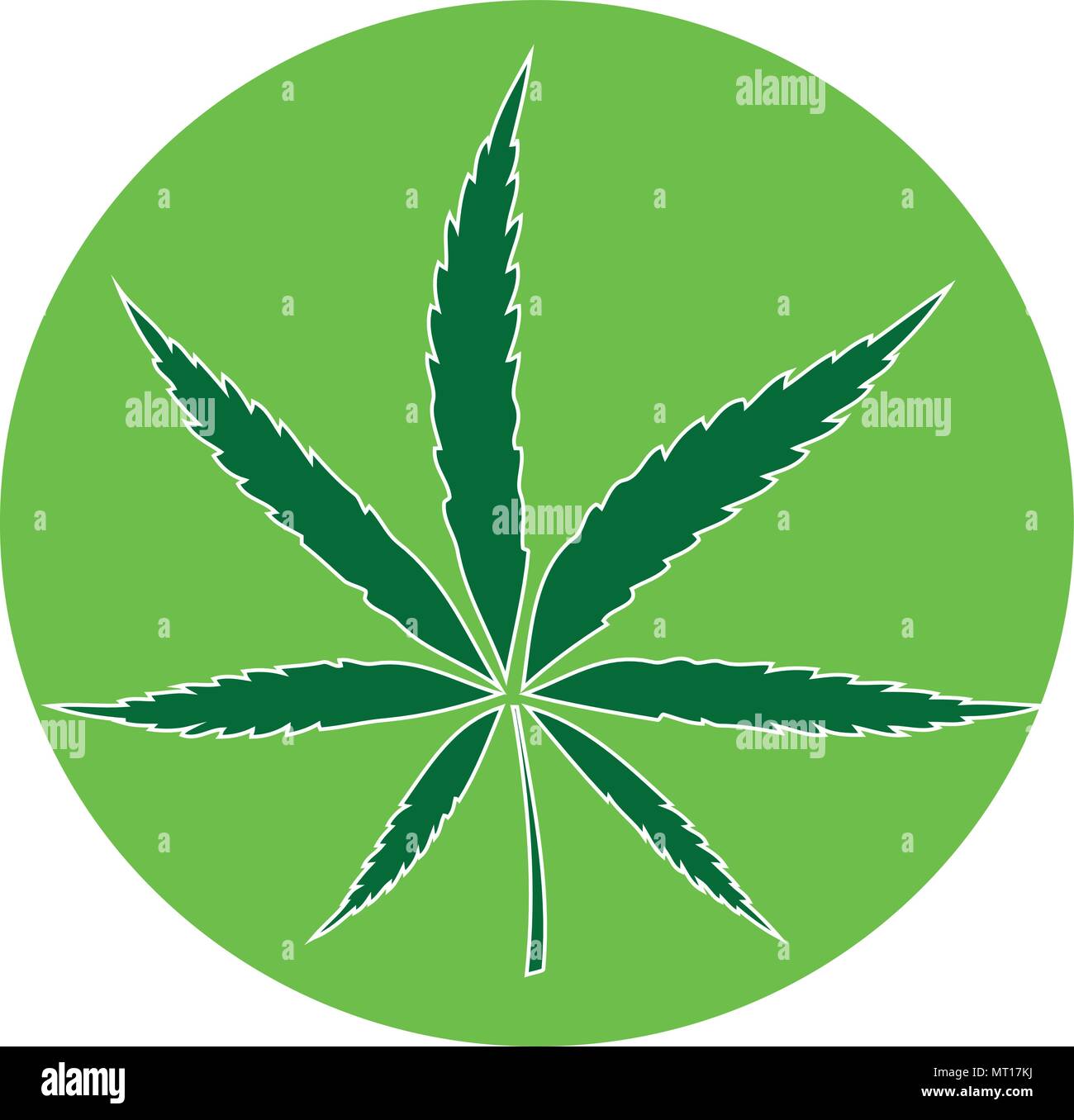 L'icône de feuille de cannabis vector illustration isolé Illustration de Vecteur