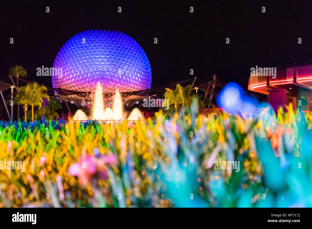 Epcot Center de nuit Banque D'Images