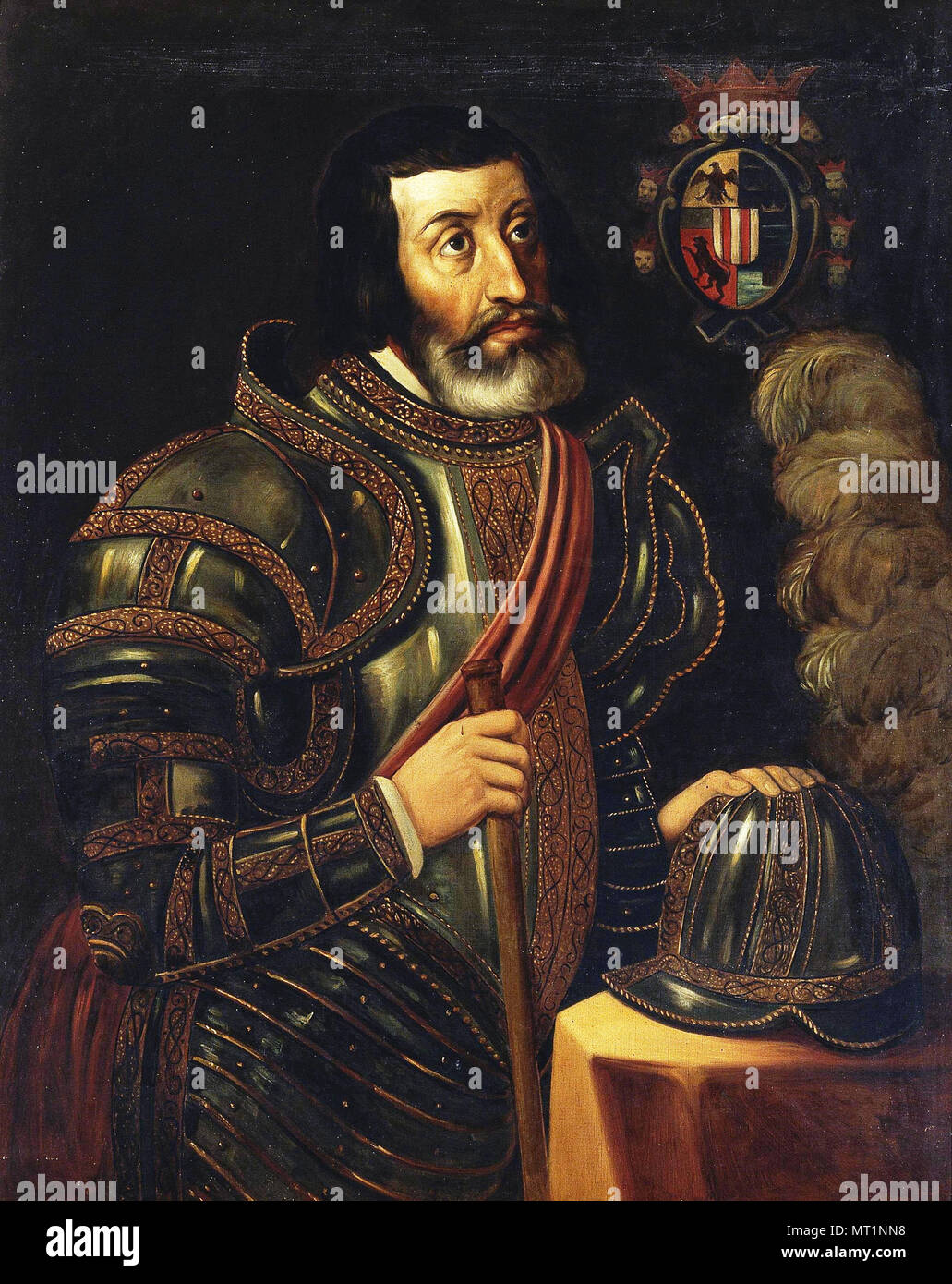 Hernán Cortés, Hernán Cortés Monroy Pizarro Altamirano de y, Marquis de la vallée d'Oaxaca (1485 - 1547), Conquistador Espagnol Banque D'Images