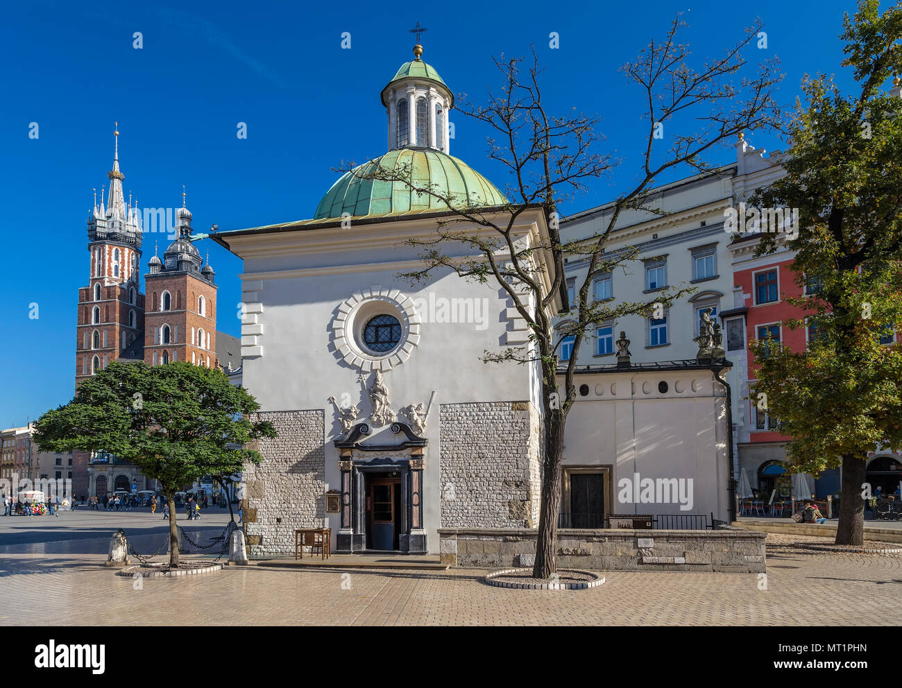 Eglise Saint-wojciech à Cracovie. Pologne Banque D'Images