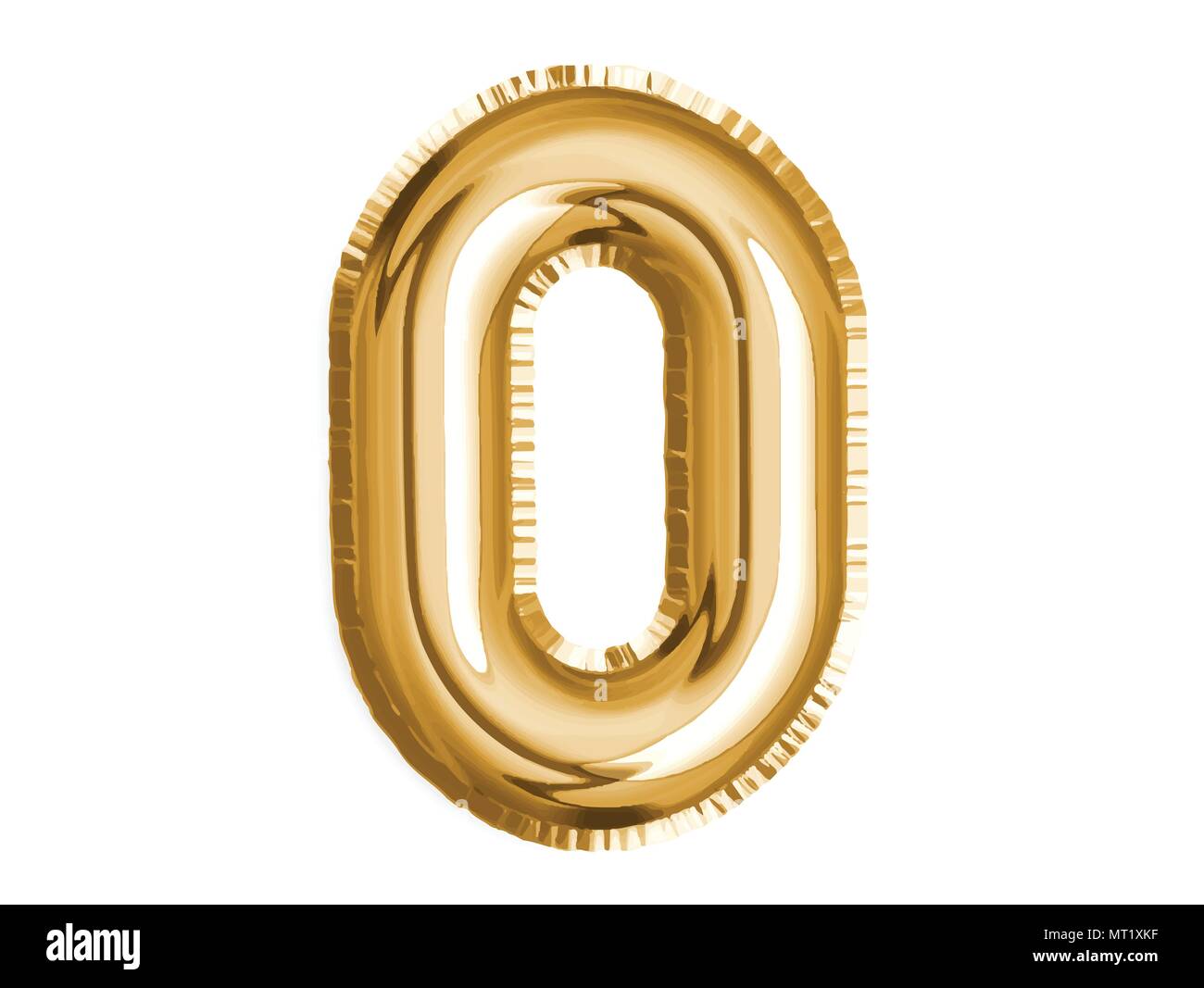Le nombre d'or ballon d'air zéro pour célébrer la fête de douche de bébé décoration Illustration de Vecteur