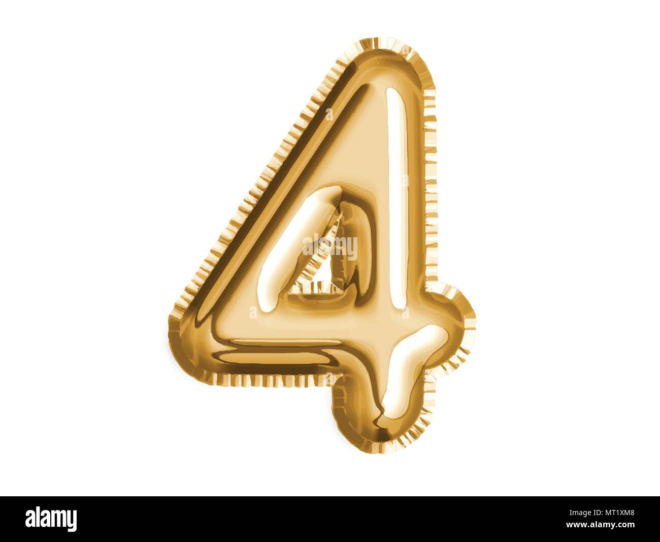 Le nombre d'or quatre ballon pour célébrer la fête de douche de bébé décoration Illustration de Vecteur