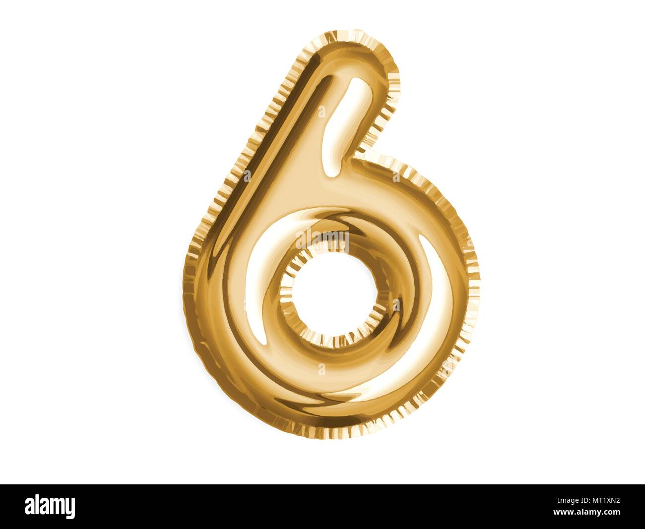 Le nombre d'or air balloon six pour célébrer la fête de douche de bébé décoration Illustration de Vecteur