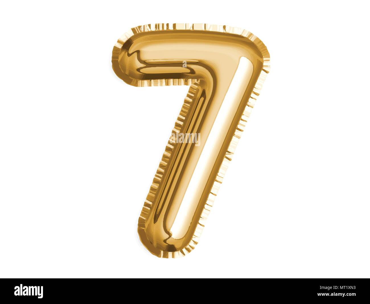 Le nombre d'or sept montgolfières pour célébrer la fête de douche de bébé décoration Illustration de Vecteur