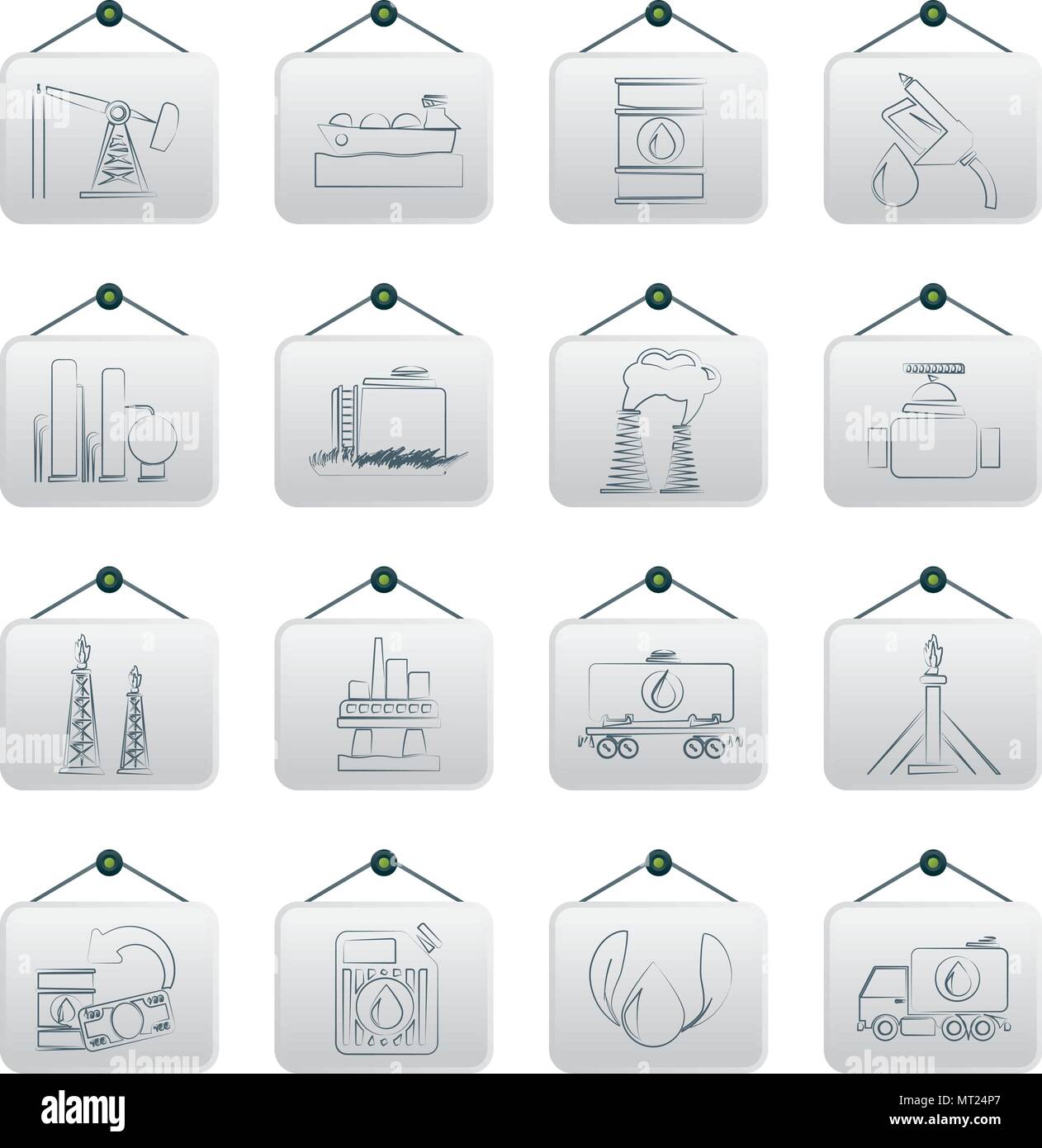 L'industrie de l'essence et l'huile et icônes - vector icon set Illustration de Vecteur