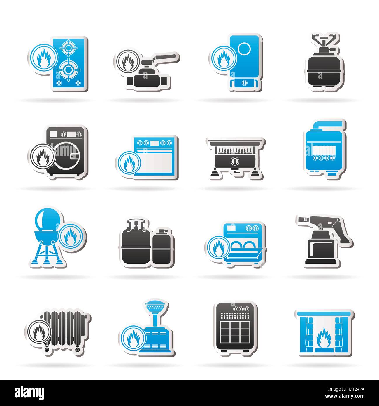 Des appareils à gaz ménagers icônes - vector icon set Illustration de Vecteur