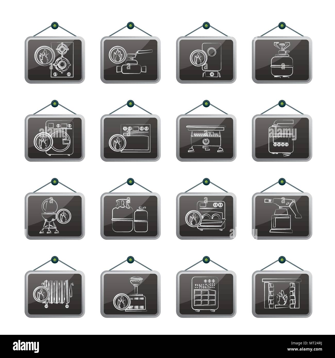 Des appareils à gaz ménagers icônes - vector icon set Illustration de Vecteur